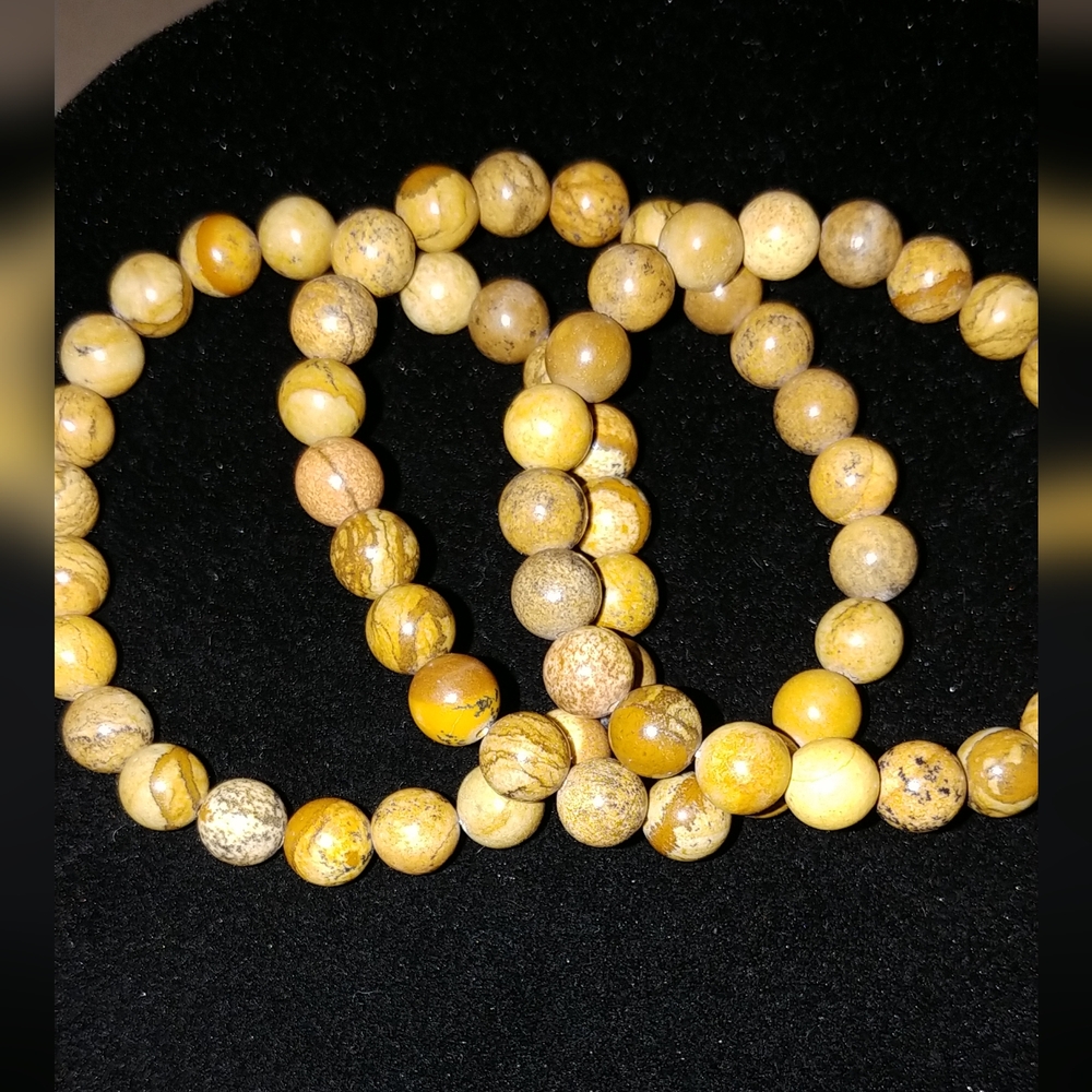 3 Natural Tigers Eye Stone Bracelets